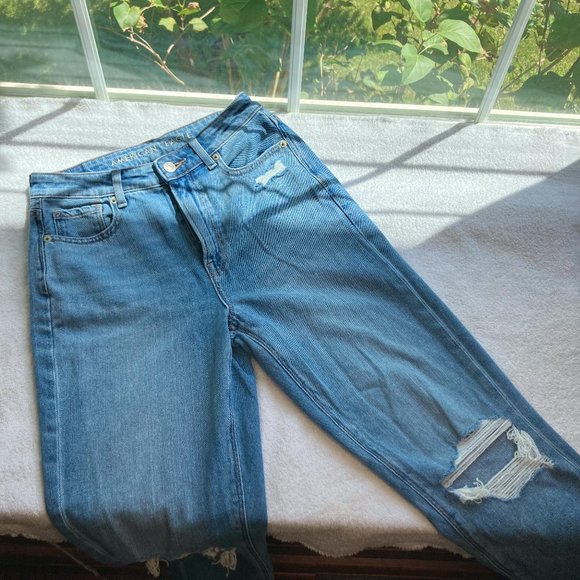 AMERICAN EAGLE RIPPED MID-RISE 90'S STRAIGHT JEAN - Picture 2 of 3
